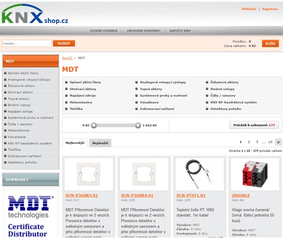 Technologie systémových instalací KNX má český e-shop!