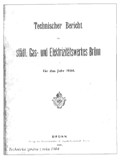 Technická zpráva z roku 1904.